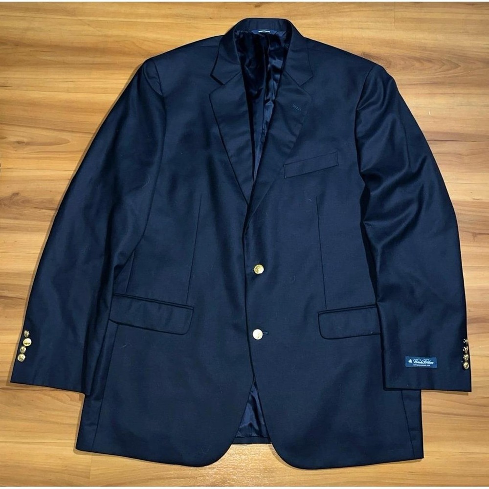 Brooks Brothers Wool Gold Two Button Business Casual Sports Coat Blazer Jacket
